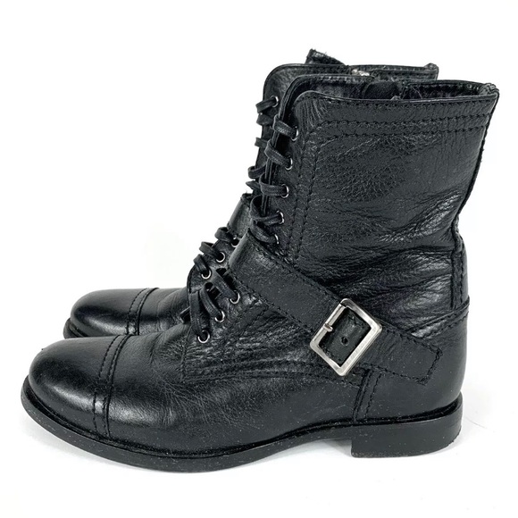 Prada Leather Lace Up Combat Boots - Picture 5 of 9